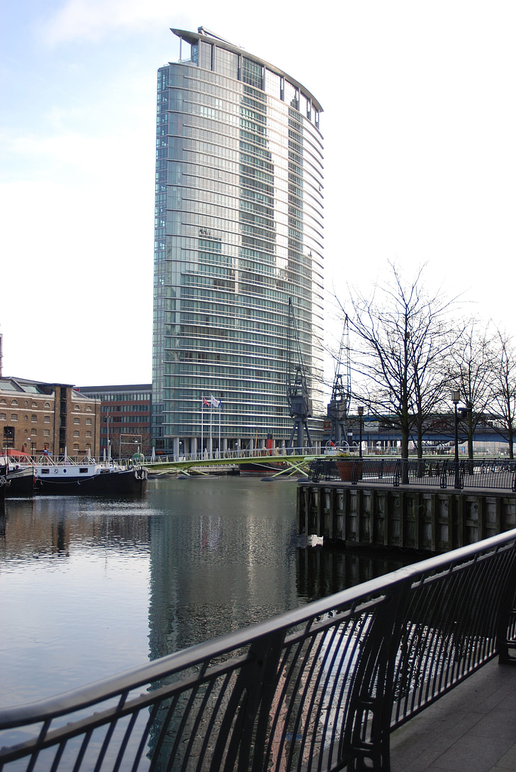Docklands, kanariefågel, Wharf, kontor, företag, skyskrapa, glas