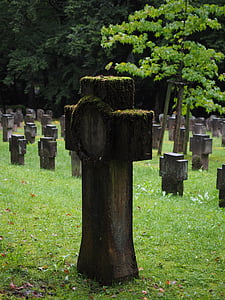 piedra sepulcral, Cementerio stuttgart del bosque, Cementerio, Cementerio de Woodland, graves, tumbas de soldados, lugar de descanso