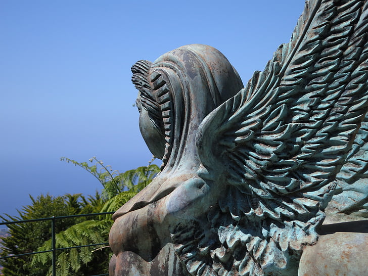 Madeira, sziget, tenger, szobor, angyal, ábra, szobrászat