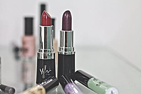 Lippenstift, rot, lila, Lippen, Schönheit, Leidenschaft, Beauty-Produkt