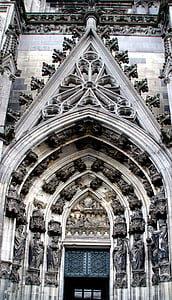 Dom, Portal, Köln, Eingang, Fassade, Gebäude, alt