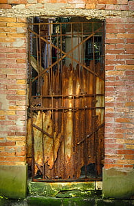 architecture, building, door, old, ruin, lapsed, stainless