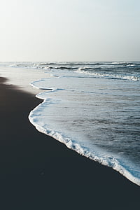 mar, ondas, praia, lado, dia, oceano, água