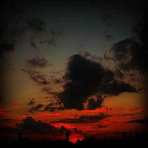 hiljaisuus, yö, pilvet, kirkkaus, Sunset, taivas