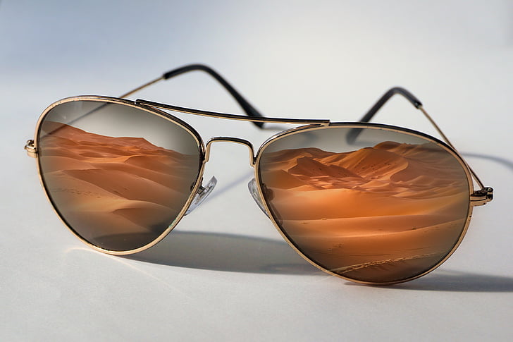 sunglasses, desert, reflection, nature, travel, landscape, sand