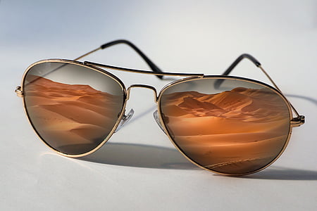 gafas de sol, desierto, reflexión, naturaleza, viajes, paisaje, arena
