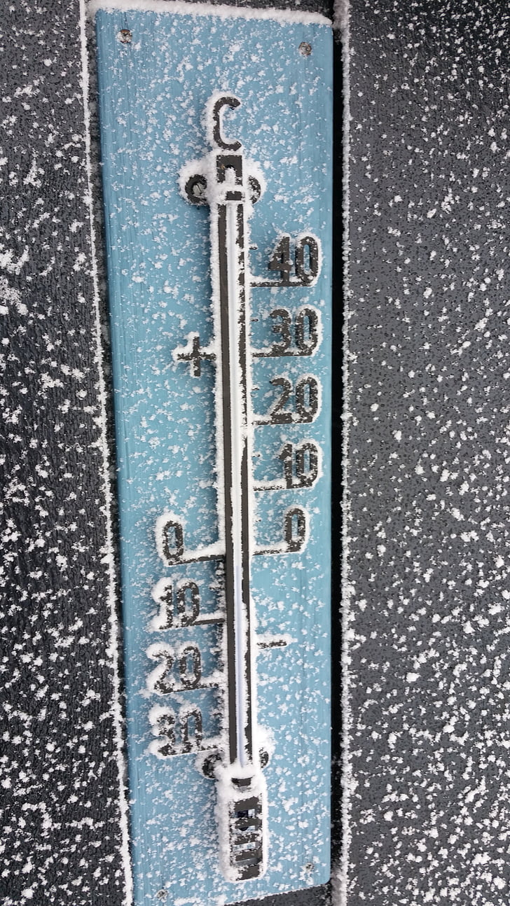 Grad-Rohrstock, Thermometer, Kälte, Schnee, Winter, Frost, Kälte