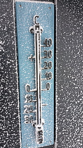 度杖, 温度計, 冷たさ, 雪, 冬, 霜, 冷