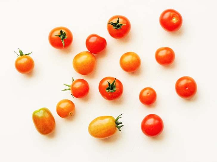 paradajka, čerešňa, hrozna, červená, jedlo, zdravé, čerstvé