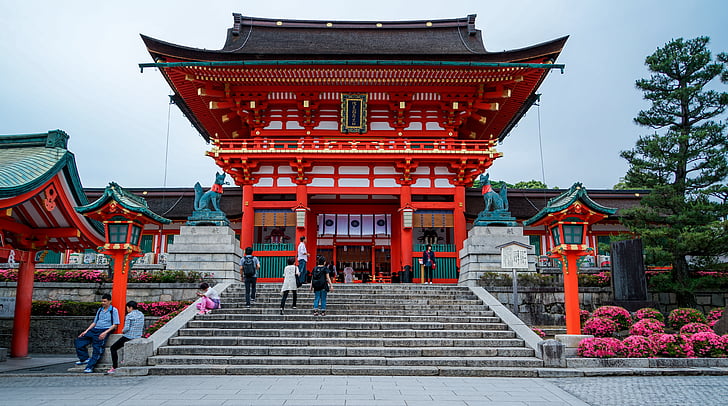 Fushimi inari Pařízek svatyně, Kjóto, Japonsko, kultura, svatyně, slavný, Japonština