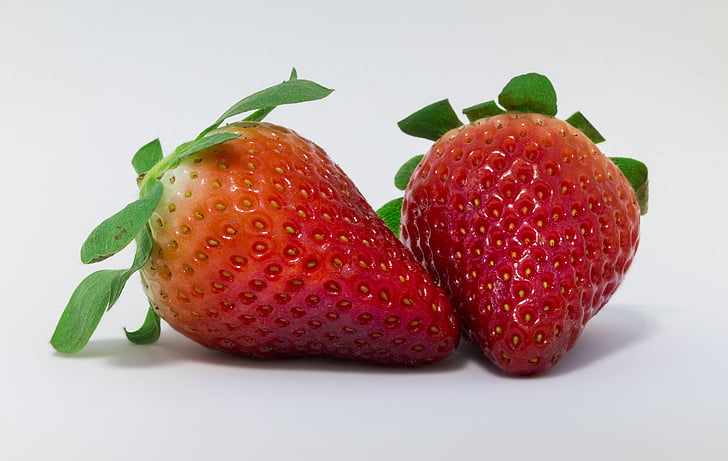 maasikas, punane, puu, Armas, tervisliku toitumise, toidu ja joogiga, valgel taustal