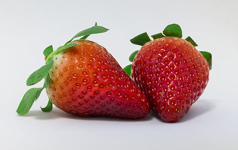 jordbær, rød, frugt, Sød, spise sundt, mad og drikke, hvid baggrund