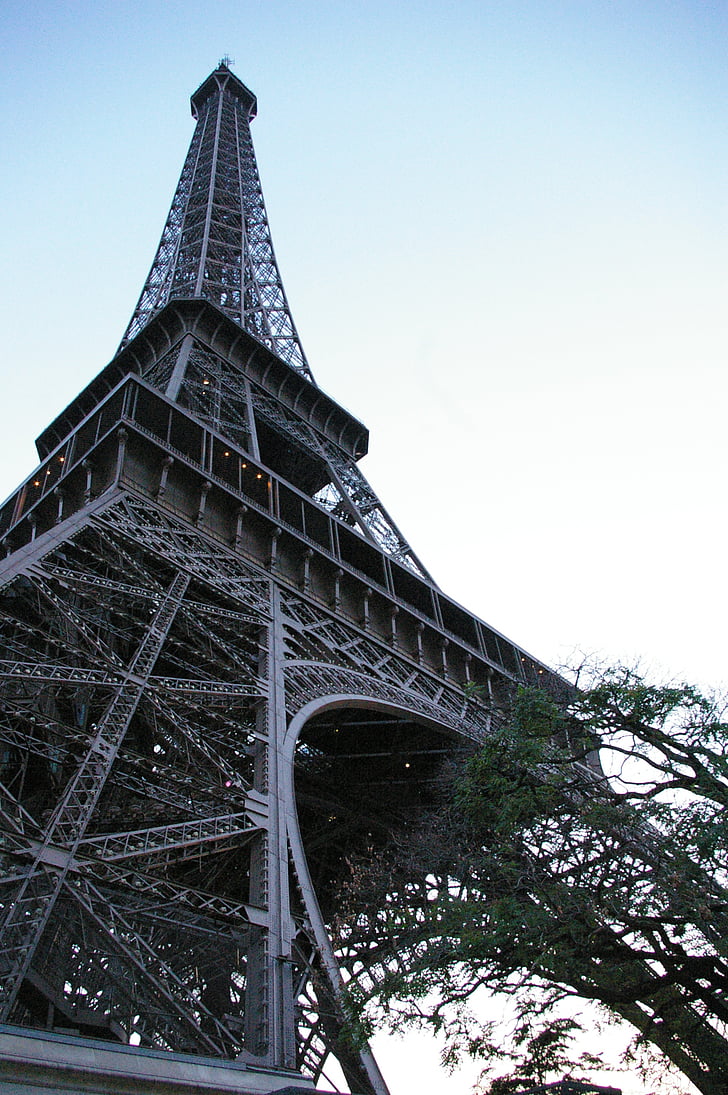 Monumento, Torre, França, Paris, arquitetura, património, céu