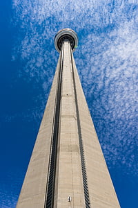 Toronto, arhitektuur, pilvelõhkuja, sinine taevas, Tower, CN tower, Urban