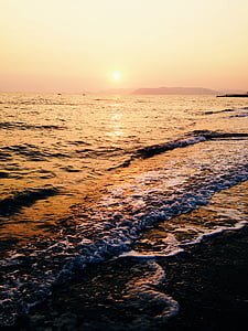 havet, vågor, gyllene, timme, vatten, Marina, Italien