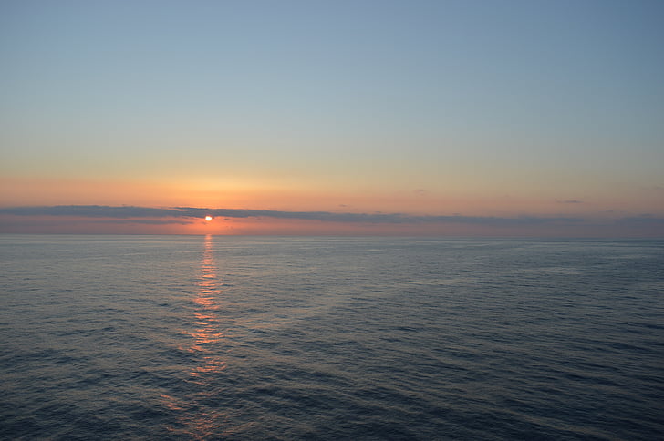 sončni zahod nad morjem, morje, sončni zahod, svetlobe, Jadransko morje, večer, mraku