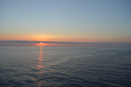 sunset over the sea, sea, sunset, light, adriatic sea, evening, nightfall
