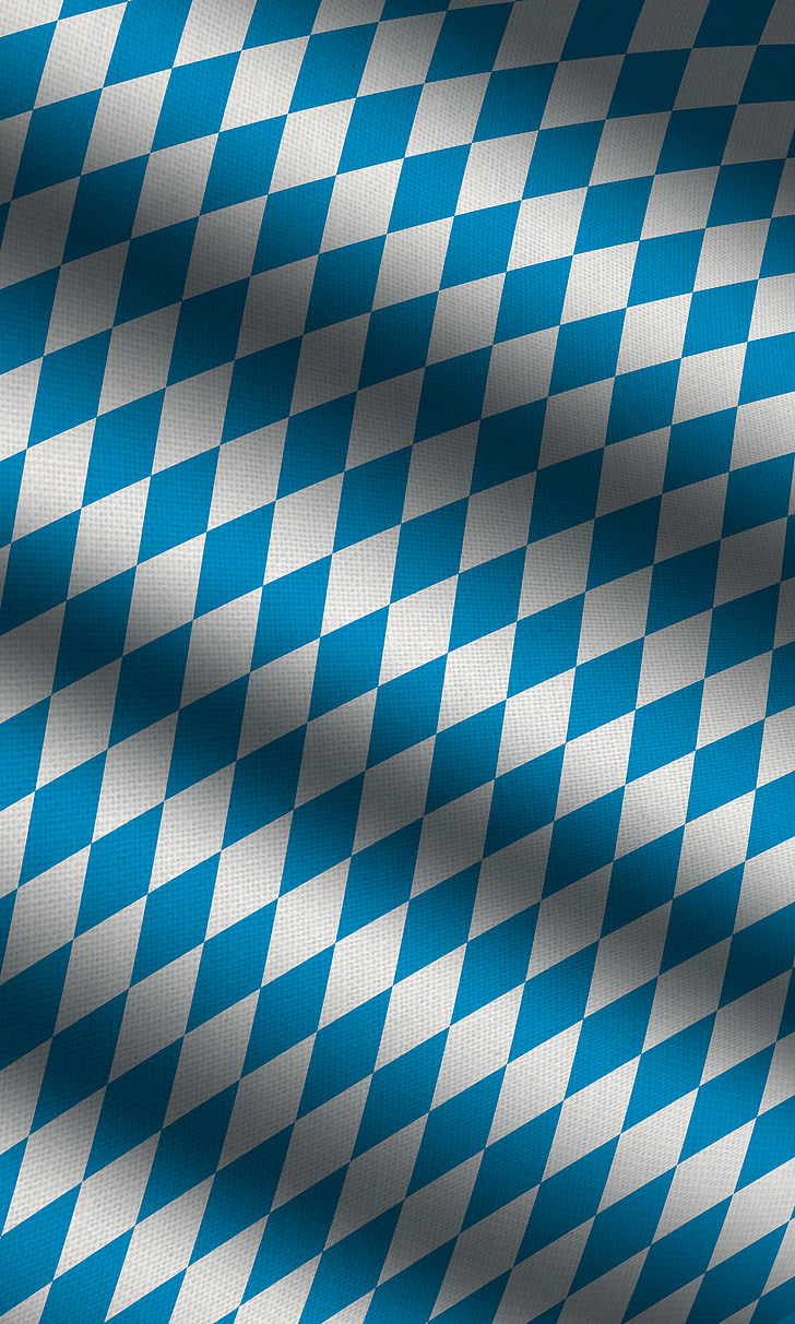 Бавария, флаг, синьо, Германия, баварското знаме, бяло и синьо, бяло