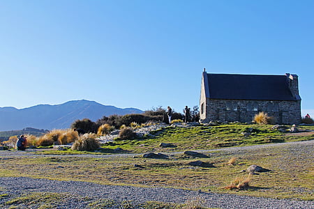 Kerk van de goede herder, Lake, Lake tekapo, kerk, beroemde, populaire, historische