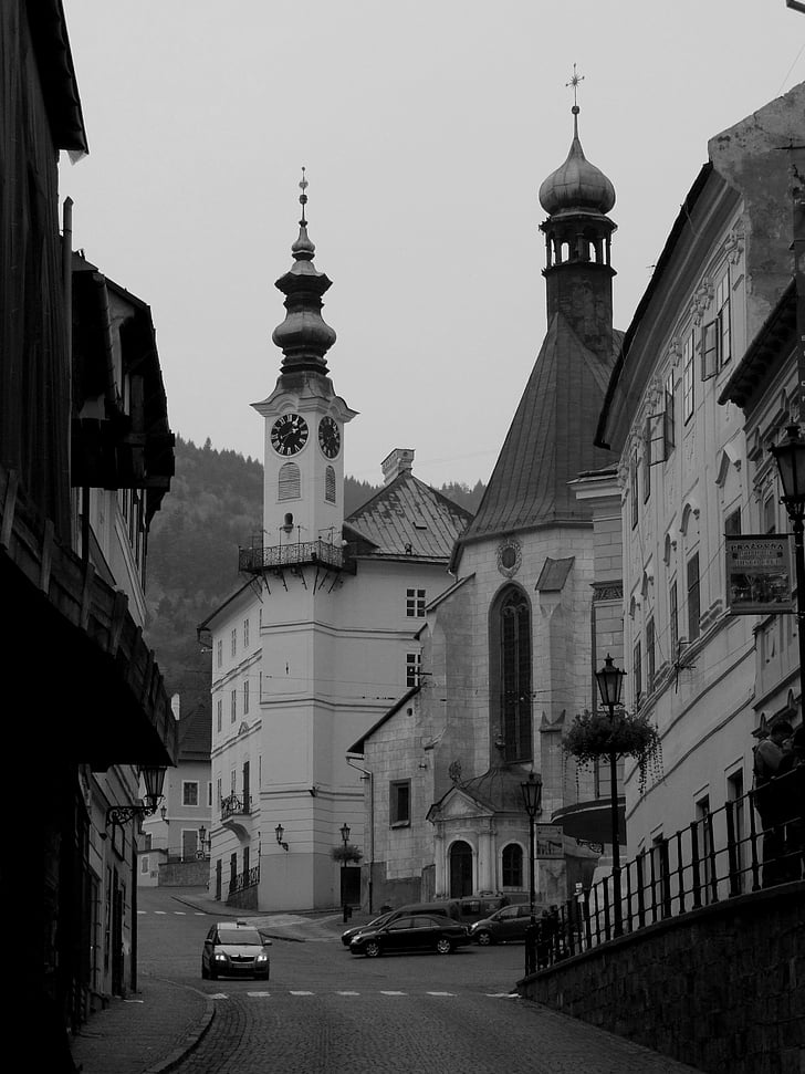 kyrkan, staden, sökväg, gamla stan, gammal byggnad, Slovakien