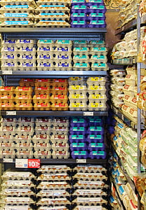huevo, Consejo del huevo, estante de huevo, colorido, aseado, apilados, cáscara de huevo