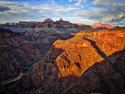 Grand canyon, malebný, krajina, mraky, Rock, eroze, geologie