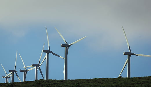 Větrná farma, mlýn, větrné mlýny, obloha, Ekologie, větrný mlýn, obnovitelné zdroje energie