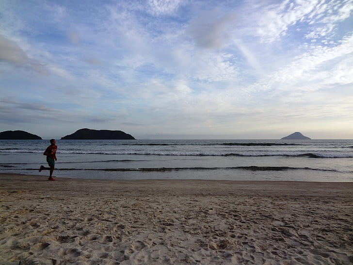 stranden, helgdagar, Race, utöva, sommaren jogging, Beira mar, värme