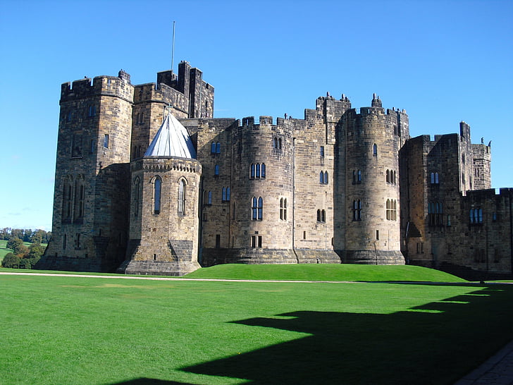 Foto, brun, beton, Castle, Alnwick castle, Northumberland, historie