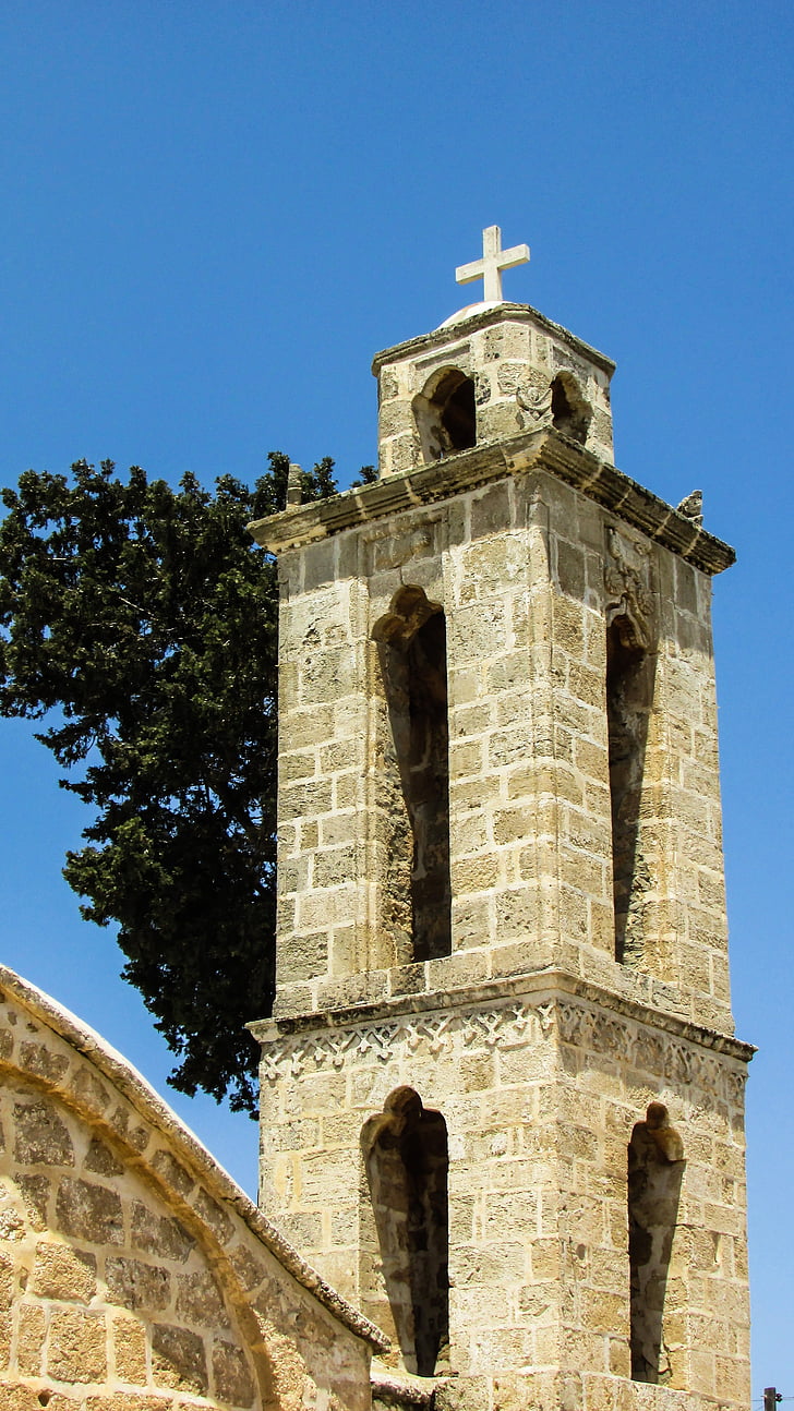 cyprus, frenaros, archangelos michael, church, belfry, orthodox, medieval