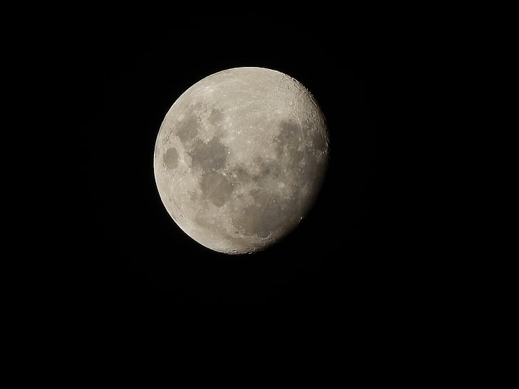 lua, céu, à noite, crateras, ceu, céu noturno, Astronomia