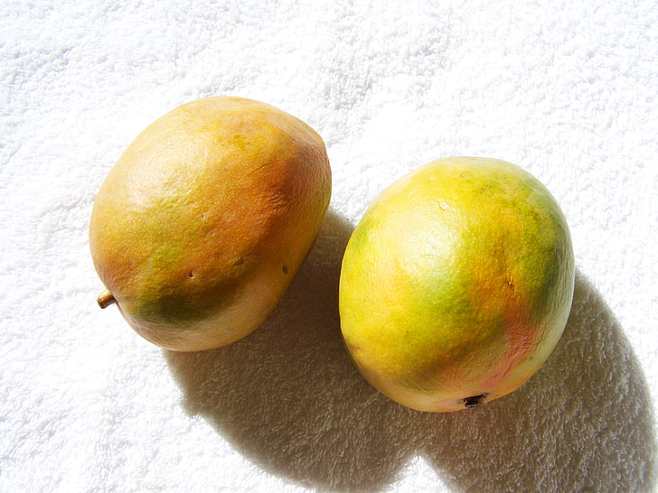 geelachtig-groene mango, fruit, voedsel
