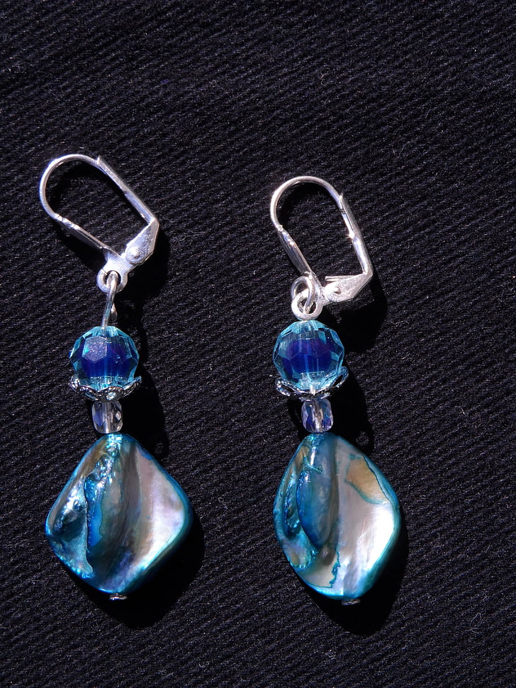 earrings, blue, beads, sparkling, jewellery, semi precious stones, noble