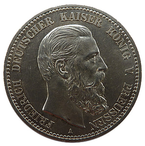 Značka, Friedrich, Prusko, mince, peníze, Měna, Pamětní