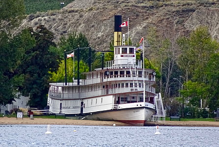 paddle boat, steamer, ss sicamous, vessel, ship, transport, steamboat