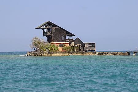 Isole del Rosario, Cartagena, Colombia, spiaggia, Isola, mare, struttura costruita