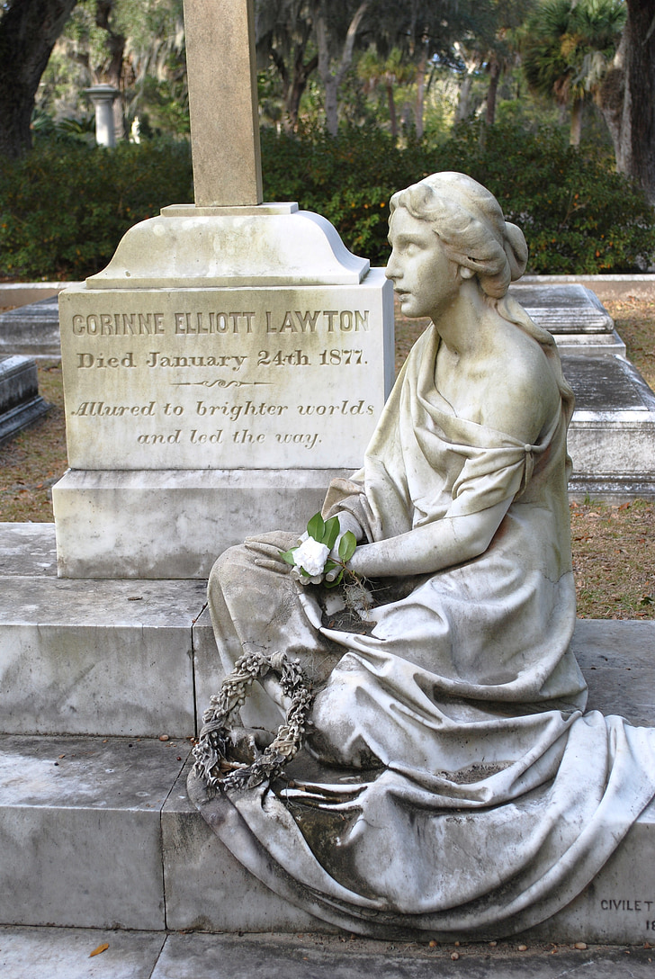 monument, kirkegården, Gravsteinen, Tombstone, Savannah, Bonaventure, statuen