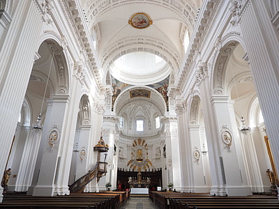 katedralen St ursus, mittskeppet, kyrkan, Domkyrkan, Solothurn, katedralen i st urs und viktor, St ursen domkyrka