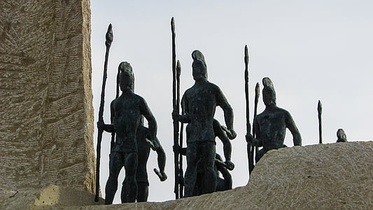 Küpros, Ayia napa, skulptuur park, Trooja hobune, sõdalased, Art, Välibassein