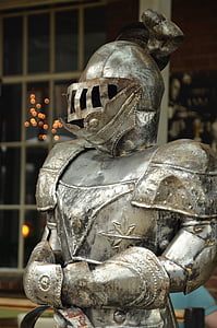 Knight, rustning, beskyttelse, sølv, glimmen, historie