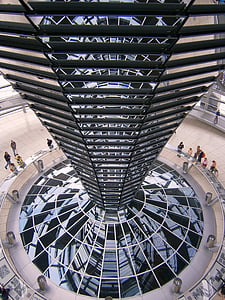 Berlin, verre, Dôme, architecture, vue grand angle, futuriste, structure bâtie