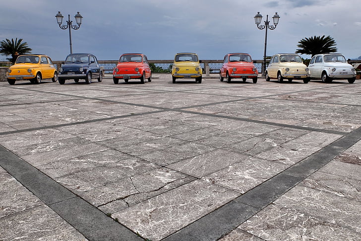Szicília, Agro-forza, Fiat 500, hely, színek