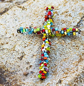 Cross, beaded, perler, Rock, farverige, regnbue, objekt