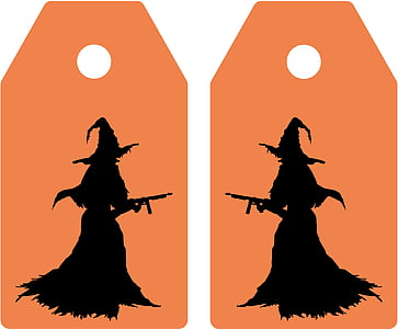 Tiket, Tag, Halloween, peta, ucapan, penyihir, Perayaan