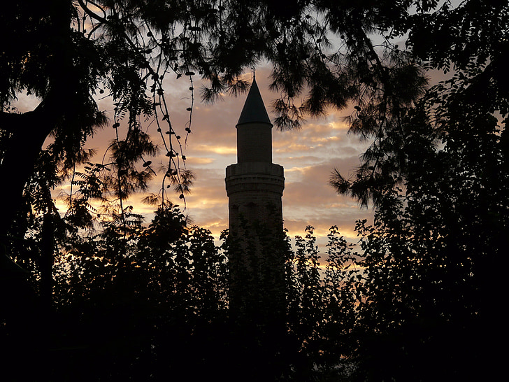 mecset yivli szemináriumok, mecset, Antalya, Törökország, Minaret, Yivli szemináriumok, Ulu cami