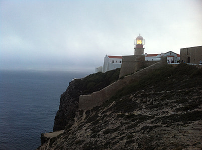 lighthouse, effect of light, sea, port, nature