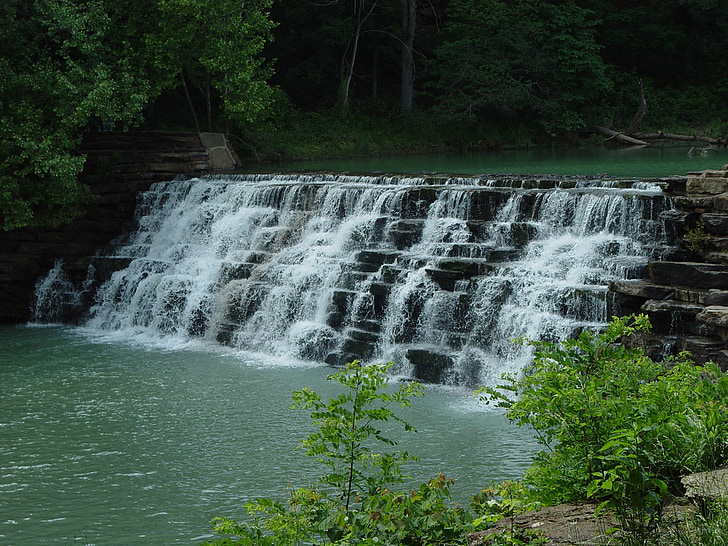 Arkansas, Devils Den Staatspark, Wasserfall, Lee creek, CCC gebaut, Landschaft, Wildnis