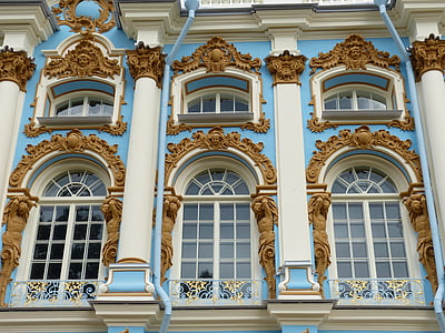 Palácio de Catarina, St. petersburg, Rússia, Turismo, fachada, Palácio, arquitetura