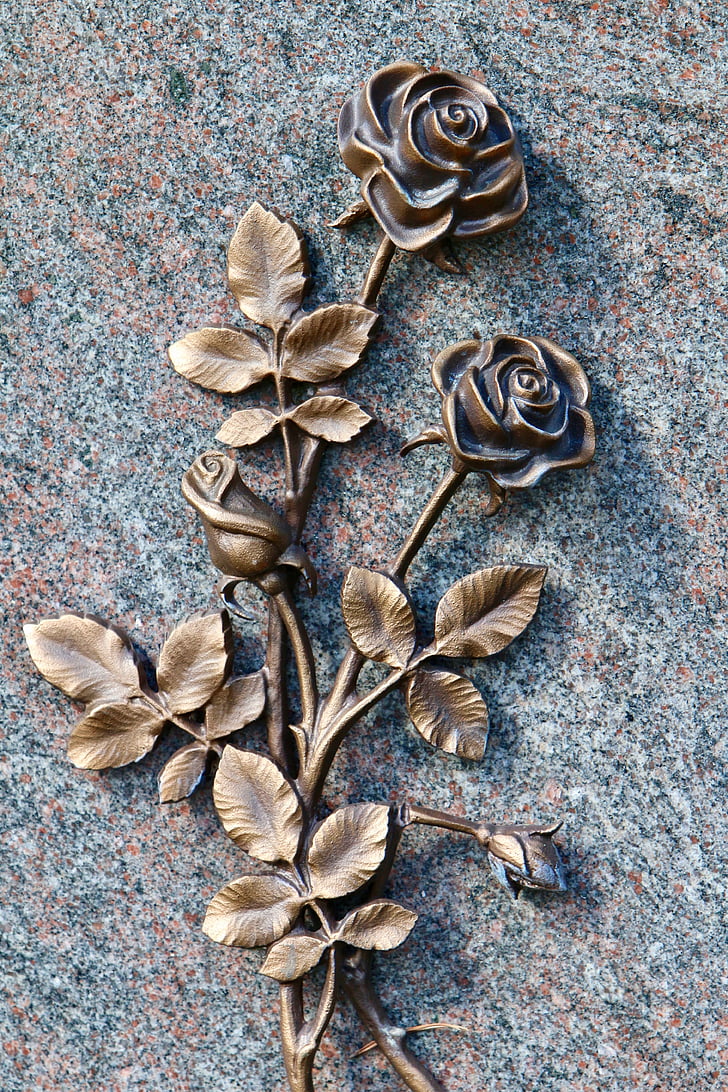 roses, bronze, forged, art