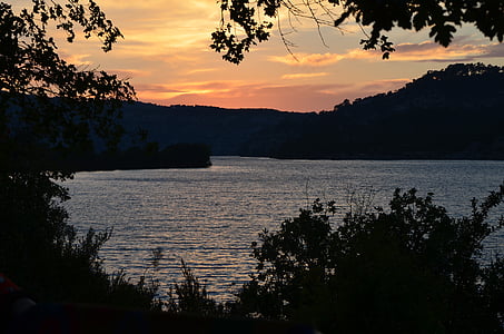 Jezioro, wieczorek słońce, zachód słońca, Abendstimmung, lasu, sztuka, wakacje